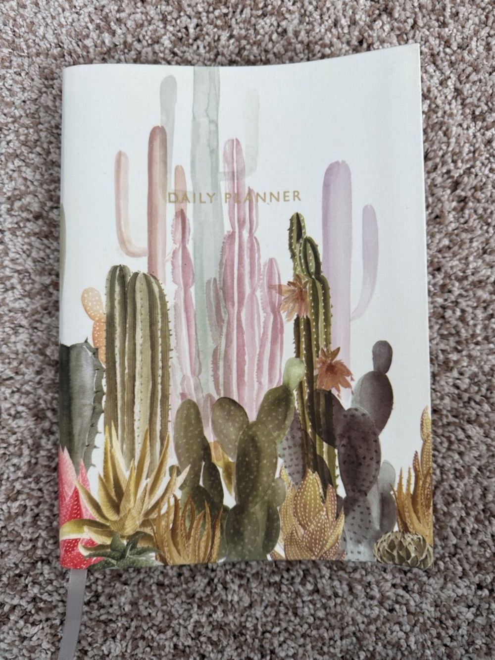 NWT - Urban Outfitters Cactus Watercolor Daily Planner - White Cover